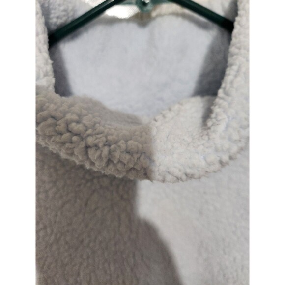 Sherpa Cropped Pullover Womens XL Cozy Light Blue Soft Cowl Neck Pockets - Picture 6 of 9